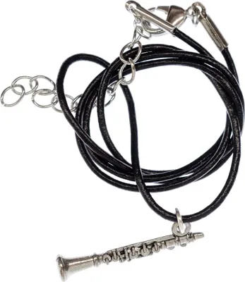 Produktbild von Miniblings Klarinetten Halskette Orchester Musik Klarinette Silber klein Leder