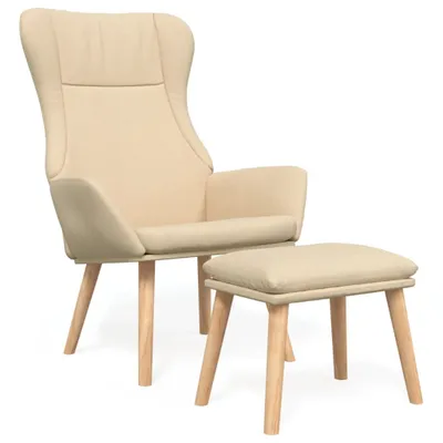Zdjęcie produktu dla Fotel Relax z podnóżkiem w kolorze kremowym