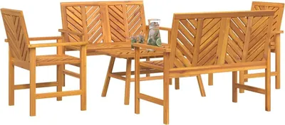 Immagine prodotto di Set da giardino VidaXL, 5 pezzi, marrone, legno massello di acacia