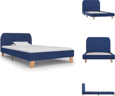 Produktbild von vidaXL Bettgestell Blau Stoff 90x200 cm -  Betten & Bettgestelle