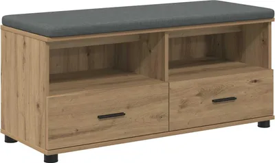 Obrázok produktu pre vidaXL Lavica do predsiene s vankúšom s úložným priestorom Artisan dub 100 x 38 x 46 cm