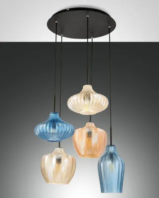Produktbild von Fabas Luce Pendelleuchte Olbia E27 Ø500mm Bernstein 5x40W