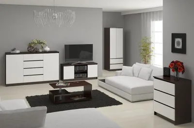 Zdjęcie produktu dla AKORD Furniture Factory OP0LKOMVENBIA013, Biały, Wenge, 4 szuf., Matowy, 4 pół., 2 drzw., 16 mm