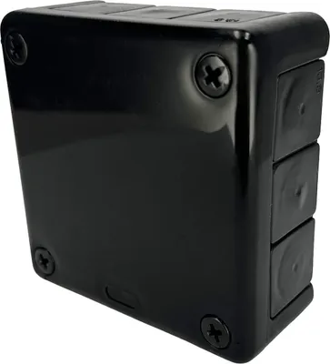 Produktbild von Aufputzdose 98x98x42mm IP55 12 Einführungen Gummimembranen schwarz VP-41 EDO777928 EDO Technic