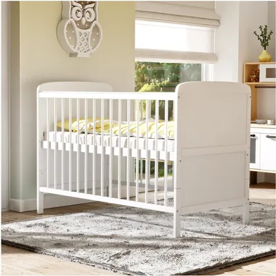 Produktbild von Baby-Delux Babybett Gitterbett Kinderbett Natalie 140x70 Beißschienen, Kokos-Buchweizen Matratze höhenverstellbar weiß umbaubar