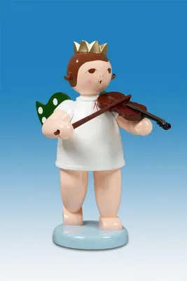 Produktbild von Holzfigur Engel mit Geige ohne Krone Höhe 22cm NEU
