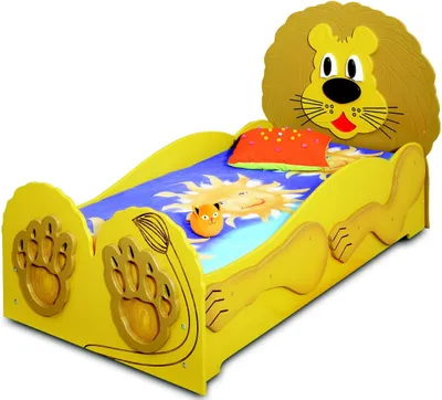 Immagine prodotto di Letto per bambini Letto per ragazzi Letti Inkls Materasso Letto in legno Leone animale Mobili per bambini