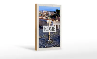 Produktbild von Holzschild Reise 12x18 cm Rom Italien Petersplatz Urlaub