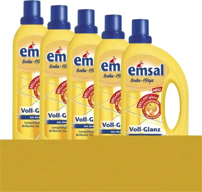 Produktbild von 5x emsal Boden-Pflege Voll-Glanz 1 Liter, Langzeitglanz & Brillante Sauberkeit