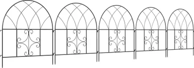 Produktbild von Dekorativer Gartenzaun aus Stahl, 300x70 cm, Schwarz - Zaunelemente Set für Gartengestaltung