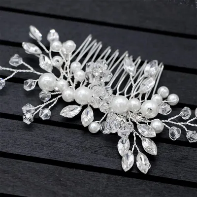 Produktbild von Haarkamm mit Perlen - Braut Haaraccessoires für die Hochzeit - Für Frauen und Mädchen