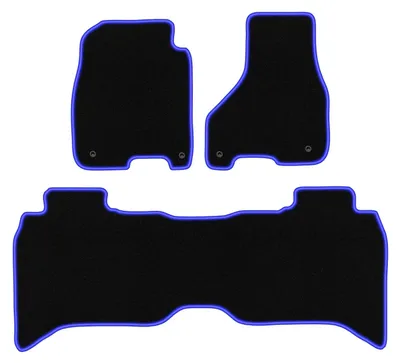 Produktbild von Fußmatten Velours Schwarz/Blau für Dodge RAM DS DJ 1500 2012-2020 Set 3-tlg