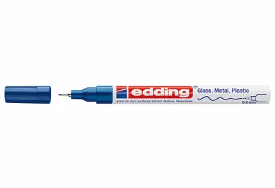 Produktbild von Edding 780, Blau, Feine Spitze, Blau, Weiß, Aluminium, Fein, 0,8 mm