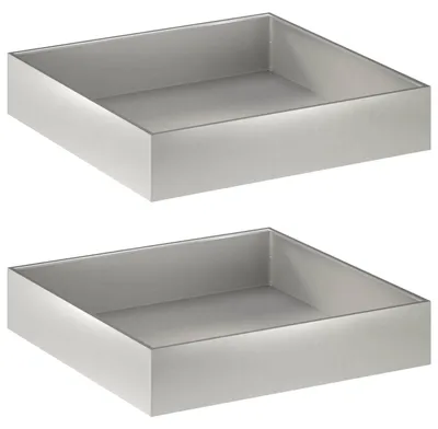 Image de vidaXL Jardinières pour plantes, lot de 2, argent, 100 x 100 x 20 cm, en acier inoxydable