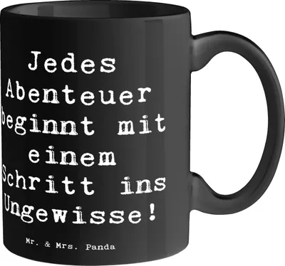 Produktbild von Mr. & Mrs. Panda Kaffeetasse Spruch Ungewissheit akzeptieren - Schwarz - Geschenk, Becher, Vertrauen, Zuversicht, kaffeebecher keramik, Ermutigung, Henkelbecher, Trost