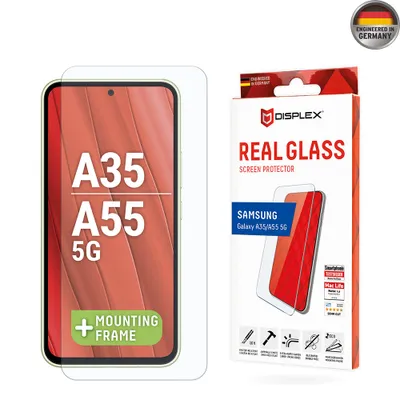 Obrázok produktu pre Displex 01940, Samsung, Galaxy A35/A55 5G, Suché aplikovanie, Odolný voči nečistotám, Odolné proti poškriabaniu, Odolný proti nárazom, Odolné voči nárazom, Priehľadná, 1 kusov