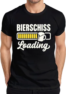 Produktbild von Bierschiss Loading  Bier Party Geschenk JGA Lustig Herren T-Shirt, Schwarz, L