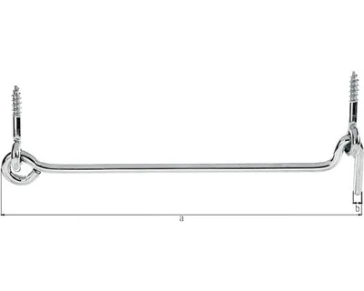 Produktbild von Alberts® Sturmhaken mit Öse blau verzinkt z.Einschrauben Länge 198 mm Haken ⌀6 mm