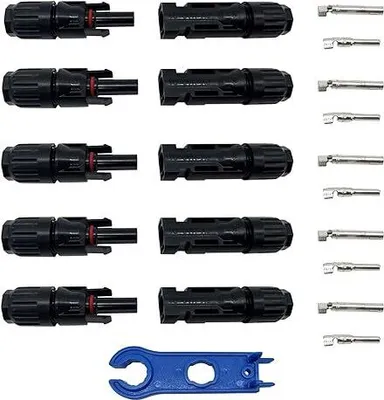 Produktbild von Kibon 5 Paar Solarstecker, SolarPanel Stecker, Solar Steckverbinder mit Schlüsseln Solar Panel Kabel Steckverbinder 5 Paare männlich/weiblich
