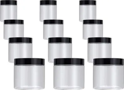 Produktbild von Unyqoos® 12er Set luftdichte Vorratsdosen mit Deckel – BPA‑freie Kunststoff-Behälter für Küche & Zuhause, Lebensmittel, Gewürze, Kosmetik (80/100/200/400 ml)