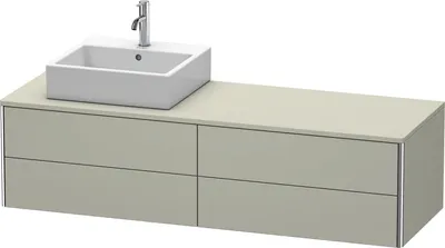 Produktbild von Waschtischunterbau XSQUARE 400x1600x548mm Be links taupe seidenmatt taupe seidenmatt
