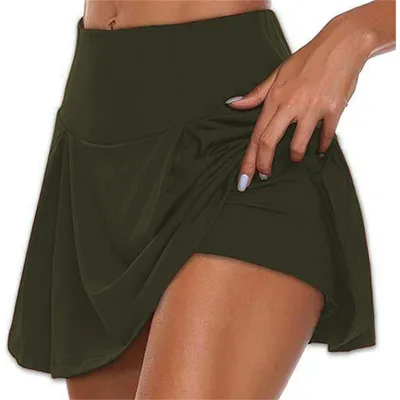 Produktbild von Damen 2-in-1 Sportrock mit Innenhose, Gr. L, Polyester/Elasthan
