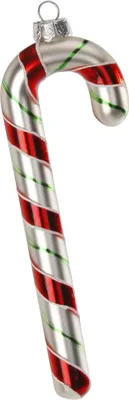 Produktbild von Christbaumschmuck Zuckerstange Glas 16cm rot / weiß / grün