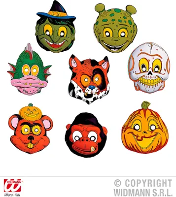 Zdjęcie produktu dla Plastikowa maska na Halloween dla dzieci, 8 modeli