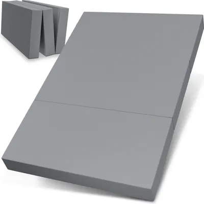 Produktbild von ELONEO Klappmatratze, Gästematratze, 3-teilige Faltmatratze, Schaumstoff extra dick (15cm), waschbar, Bandscheibenwürfel, klappbar, Faltbare Matratze, Erwachsene (Grau, 120 x 195 x 15 cm)