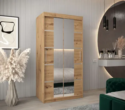 Obrázek produktu pro Skříň se zrcadly VIVIEN - šířka 100 cm, dub artisan