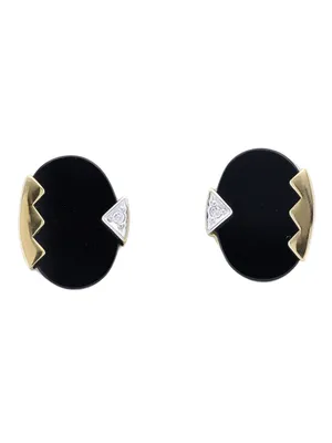 Produktbild von MIAMAR 0501884 Damen Ohrstecker 14 Karat (585) Bicolor Gold schwarz