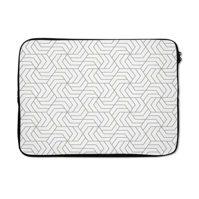 Produktbild von MuchoWow® Laptop Hülle 13 Zoll Geometrie - Linie - Schwarz - Weiß - Muster Laptoptasche - Laptophülle - Sleeve - Rundumschutz
