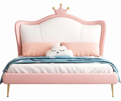 Immagine prodotto di Letto per bambini Rosa "Principessa", letto per adolescenti in pelle, per ragazze