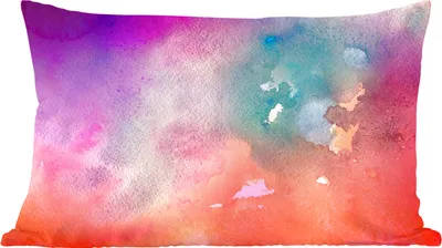 Produktbild von MuchoWow® Zierkissen Sofakissen Wohnzimmer Dekokissen 50x30 cm Aquarell - Abstrakt - Grün - Rot - Wohnzimmerdekoration - Polster mit Photo