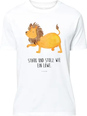 Produktbild von Mr. & Mrs. Panda Tshirt Sternzeichen Löwe - Weiß - Geschenk, T-Shirt, August, oberteil, Shirt, König Der Tiere, S, Geburtstag, Juli, Lustiges