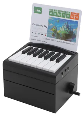 Produktbild von Klavierkalender, über USB wiederaufladbar, spielbar, 52 Wochenkarten mit Noten, Schwarz