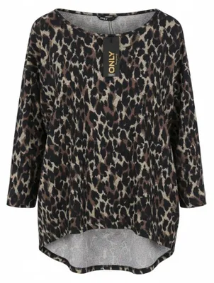 Produktbild von Lockeres Print 3/4 Arm Shirt Rundhals Muster Pullover Oberteil ONLELCOS  | M