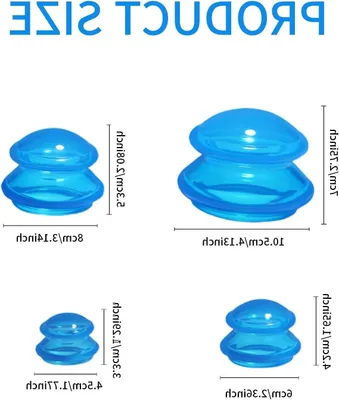 Productafbeelding van Siliconen Cups - Massage Cups - Pijnverlichting Ontspanning - 4 Delige Set - Verschillende Maten - Blauw