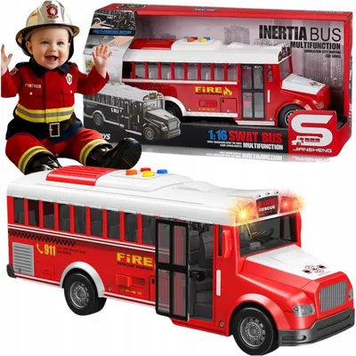 Produktbild von QULKI Feuerwehrauto Bus mit Sound, Licht und Antrieb