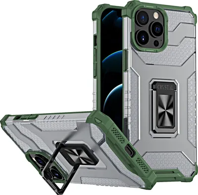 Produktbild von cofi1453® 360 Grad Ringhalter Handyhülle magnetische Halterung Cover Schutzhülle kompatibel mit iPhone 13 Pro Grün