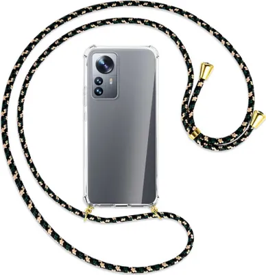 Produktbild von Handykette Backcover-Schutzhülle mit Band (Metall goldfarben) für Xiaomi 12 Pro - camouflage