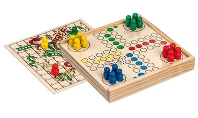 Produktbild von Kombispiel Würfel & Schlangenspiel ab 6 Jahren, 2-4 Spieler, Holz