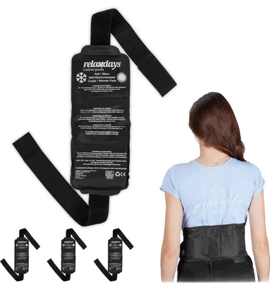 Produktbild von relaxdays Kühlpad Gürtel 10045231_0 schwarz 38,0 x 15,0 cm, 4 St.