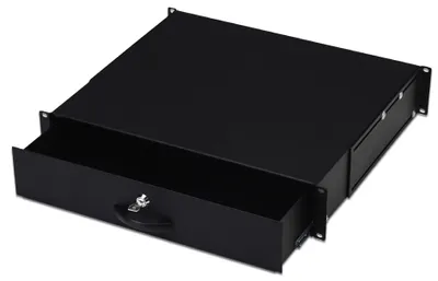 Immagine prodotto di DIGITUS Schublade 2HE 483mm schwarz abschließbar