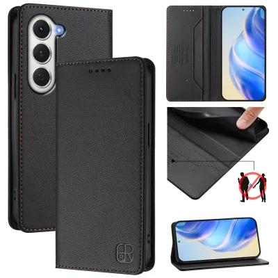 Produktbild von Lederhülle für Tecno Spark 40 Pro Hülle Flip Brieftasche Kartenfächern Ständer Schutzhülle Schwarz