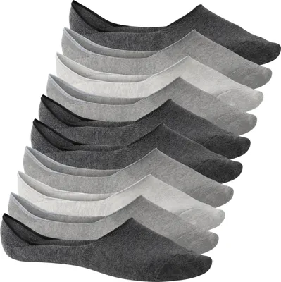 Produktbild von Footstar 10er-Pack unsichtbare Socken für Damen und Herren mit rutschfestem Bund – Klassisches Grau