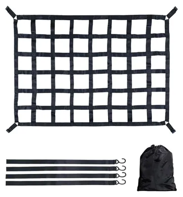 Image de Filet de chargement de 208 x 127 cm. Filet de rangement pour remorques, bennes de camions, SUV et pick-up
