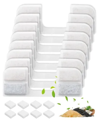 Productafbeelding van Vervangingsfilters voor kattenfonteinen, 8+8 stuks, actieve kool waterfilters, pompfilterspons