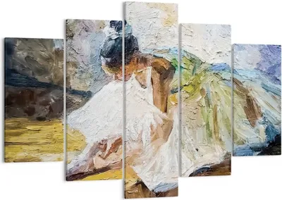 Produktbild von Bild auf Leinwand - Leinwandbild - 5 Teile - Ballerina Mädchen Öl - 150x100cm - Wand Bild - Wanddeko - Wandbilder - Leinwanddruck - Bilder - Wanddekoration - Leinwand bilder - EA150x100-4756