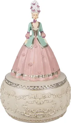 Produktbild von Clayre & Eef Musikbox Frau Ø 12x19 cm Rosa Polyresin
